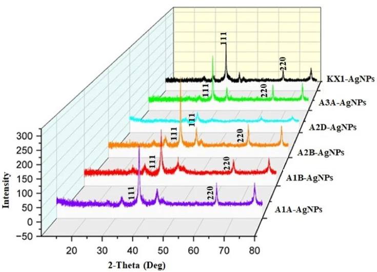 XRD characterization results for the AgNPs.