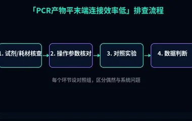 教程配图2:PCR产物平末端连接效率低 排查流程示意