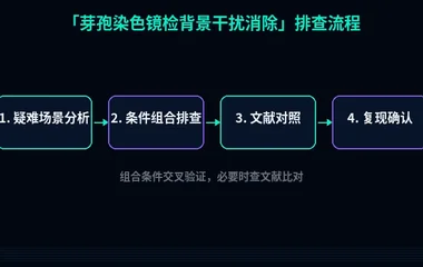 教程配图3:芽孢染色镜检背景干扰消除 排查流程示意