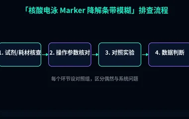 教程配图2:核酸电泳 Marker 降解条带模糊 排查流程示意