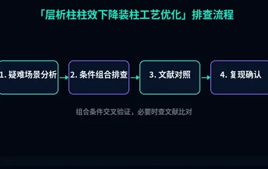 教程配图3:层析柱柱效下降装柱工艺优化 排查流程示意