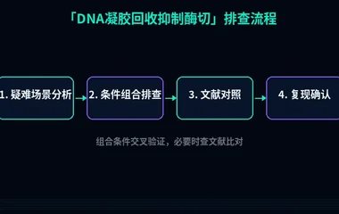 教程配图3:DNA凝胶回收抑制酶切 排查流程示意