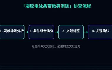 教程配图3:凝胶电泳条带微笑消除 排查流程示意