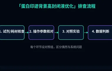 教程配图2:蛋白印迹背景高封闭液优化 排查流程示意