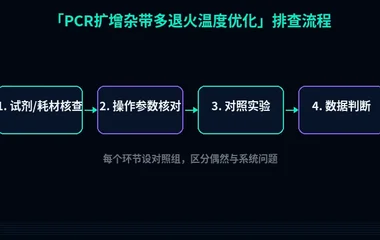 教程配图2:PCR扩增杂带多退火温度优化 排查流程示意