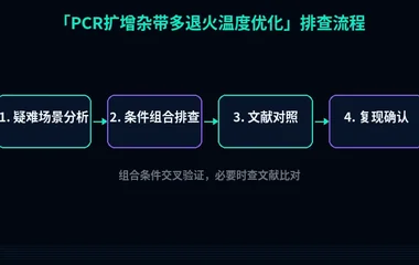 教程配图3:PCR扩增杂带多退火温度优化 排查流程示意