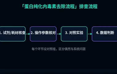 教程配图2:蛋白纯化内毒素去除流程 排查流程示意