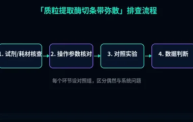 教程配图2:质粒提取酶切条带弥散 排查流程示意