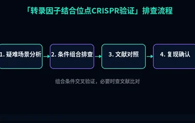 教程配图3:转录因子结合位点CRISPR验证排查流程示意