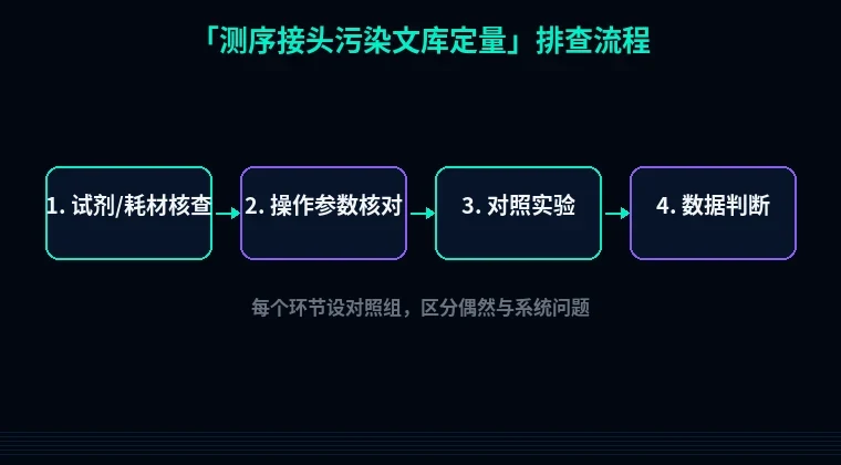 教程配图2：测序接头污染文库定量 排查流程示意