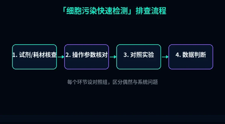 教程配图2:细胞污染快速检测 排查流程示意
